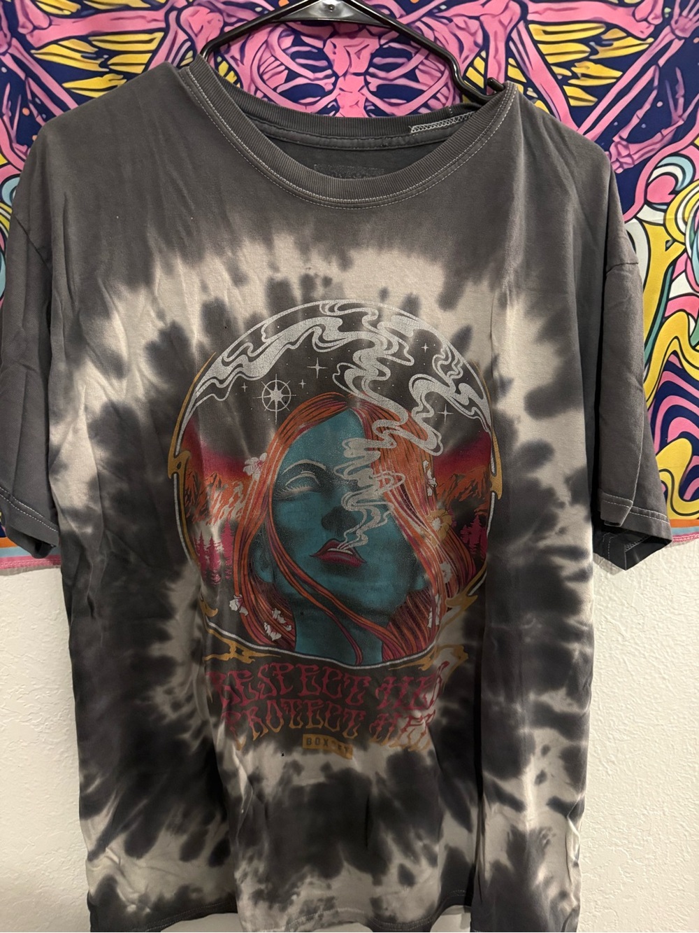 Tie-Dye Graphic Short Sleeve Tee - white/Gray